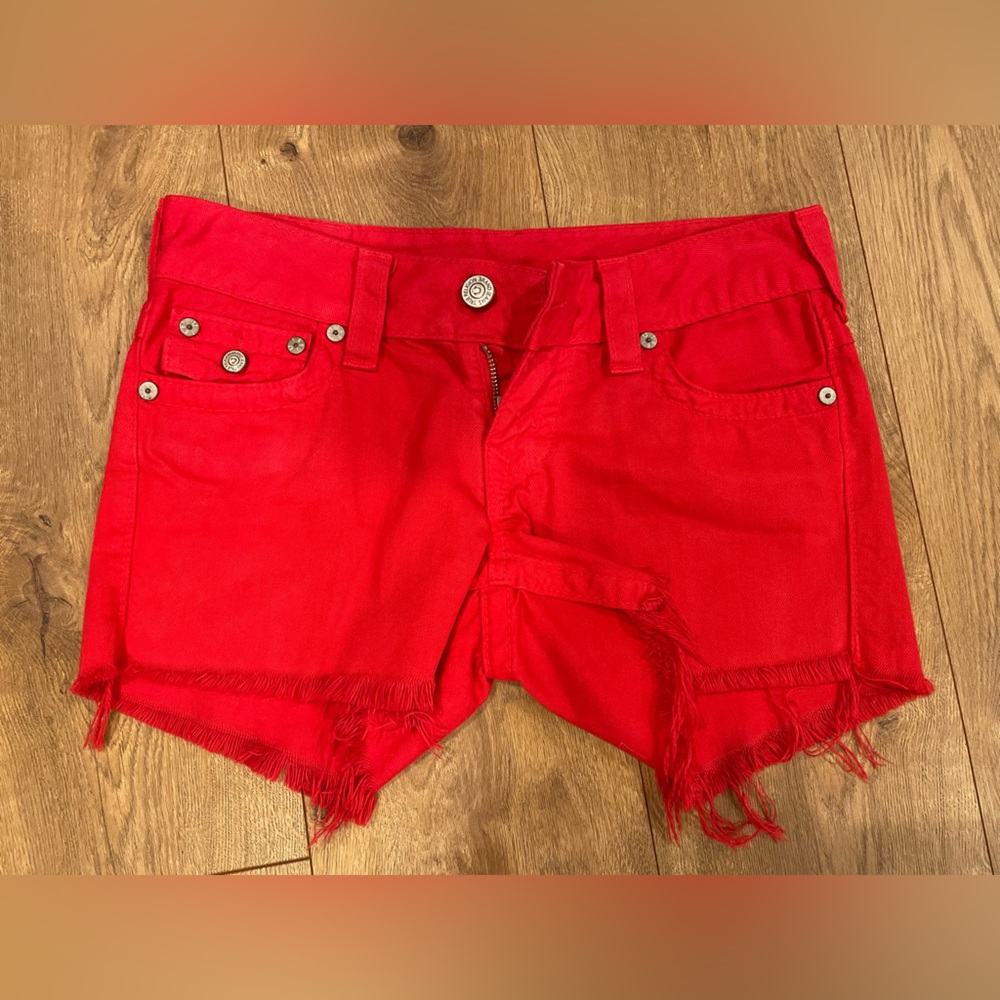 Red Hudson Jean Shorts. One once. Good condition.